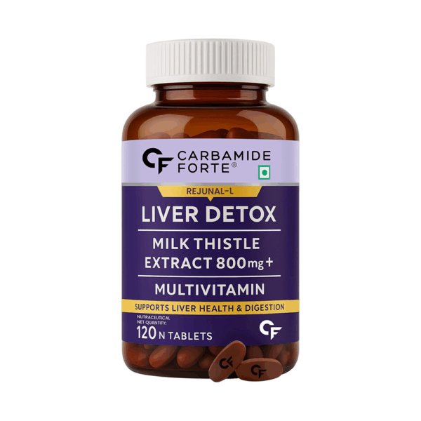 Carbamide Forte Liver Detox Supplement with Milk Thistle | 800mg Milk Thistle Extract (30:1) | Liver Detox Tablets with Added Multivitamins & Amino Acids – 120 Veg Tablets