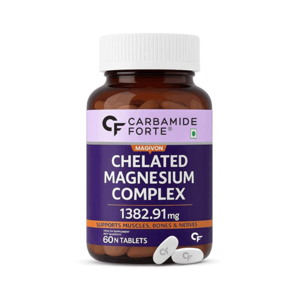 Carbamide Forte Chelated Magnesium Citrate Oxide Supplement | Triple Magnesium Supplement Supports Bones Muscles & Nerves 1382.91mg Per Serving - 120 Veg Tablets