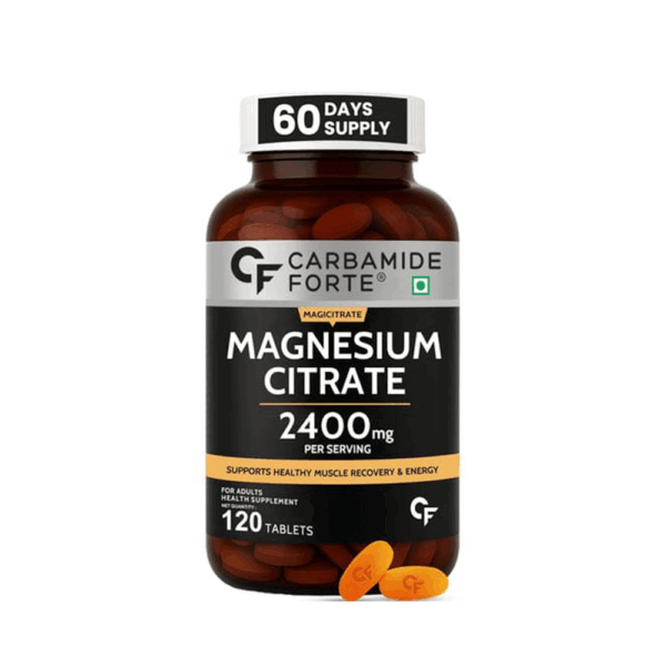 Carbamide Forte Magnesium Citrate Tablets 2400mg Per Serving | Magnesium citrate Supplement Supports Muscle Recovery & Energy Levels - 120 Tablets